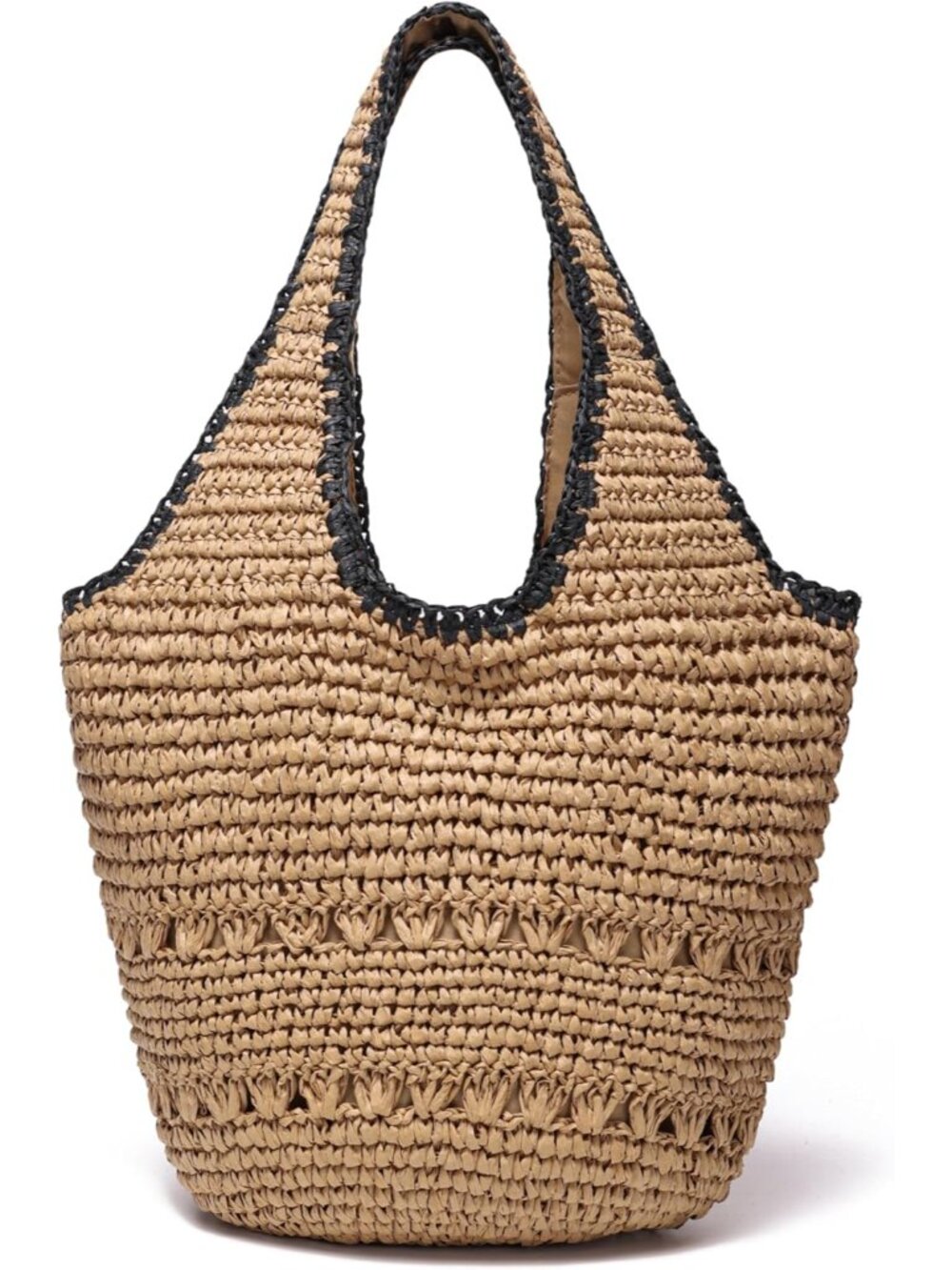 Straw Bag for Women, Raffia Tote Large Summer Beach Purse Woven Shoulder Bags Bo
